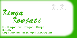 kinga komjati business card